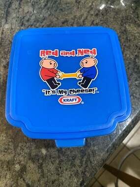 Vintage Red and Ned Kraft Cheese Singles Plastic Storage Container
